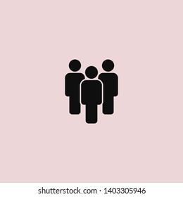 People vector icon. Person symbol. Work Group Team, Persons Crowd Vector Illustration icon. Group of people pictogram isolated. Illustration of people icon - symbol of the crowd. People standing next