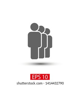 People vector icon. Person symbol. Work Group Team, Persons Crowd Vector Illustration icon. Group of people pictogram isolated. Illustration of people icon - symbol of the crowd. People standing next