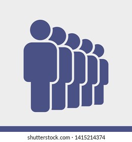 People vector icon. Person symbol. Work Group Team, Persons Crowd Vector Illustration icon. Group of people pictogram isolated. Illustration of people icon - symbol of the crowd. People standing next