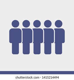 People vector icon. Person symbol. Work Group Team, Persons Crowd Vector Illustration icon. Group of people pictogram isolated. Illustration of people icon - symbol of the crowd. People standing next