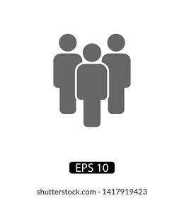 People vector icon. Person symbol. Work Group Team, Persons Crowd Vector Illustration icon. Group of people pictogram isolated.