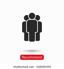 People vector icon. Person symbol. Work Group Team, Persons Crowd Vector Illustration icon. Group of people pictogram isolated. Illustration of people icon - symbol of the crowd. People standing next