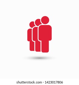 People vector icon. Person symbol. Work Group Team, Persons Crowd Vector Illustration icon. Group of people pictogram isolated. Illustration of people icon - symbol of the crowd. People standing next