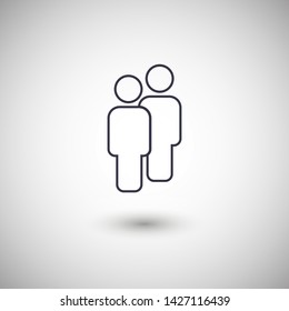 People vector icon. Person symbol. Work Group Team, Persons Crowd Vector Illustration icon. Group of people pictogram isolated. Illustration of people icon - symbol of the crowd. People standing next