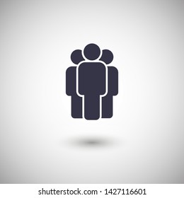People vector icon. Person symbol. Work Group Team, Persons Crowd Vector Illustration icon. Group of people pictogram isolated. Illustration of people icon - symbol of the crowd. People standing next
