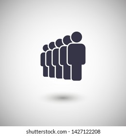 People vector icon. Person symbol. Work Group Team, Persons Crowd Vector Illustration icon. Group of people pictogram isolated. Illustration of people icon - symbol of the crowd. People standing next