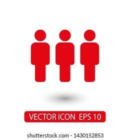 People vector icon. Person symbol. Work Group Team, Persons Crowd Vector Illustration icon. Group of people pictogram isolated. Illustration of people icon - symbol of the crowd. People standing next