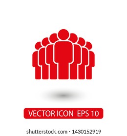 People vector icon. Person symbol. Work Group Team, Persons Crowd Vector Illustration icon. Group of people pictogram isolated. Illustration of people icon - symbol of the crowd. People standing next