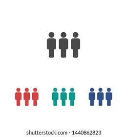People vector icon. Person symbol. Work Group Team, Persons Crowd Vector Illustration icon. Group of people pictogram isolated. Illustration of people icon - symbol of the crowd. People standing next