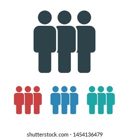 People vector icon. Person symbol. Work Group Team, Persons Crowd Vector Illustration icon. Group of people pictogram isolated. Illustration of people icon - symbol of the crowd. People standing next