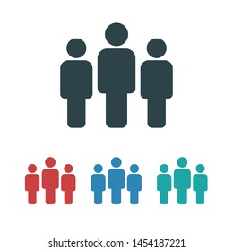 People vector icon. Person symbol. Work Group Team, Persons Crowd Vector Illustration icon. Group of people pictogram isolated. Illustration of people icon - symbol of the crowd. People standing next