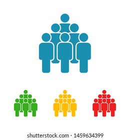 People vector icon. Person symbol. Work Group Team, Persons Crowd Vector Illustration icon. Group of people pictogram isolated. Illustration of people icon - symbol of the crowd. People standing next