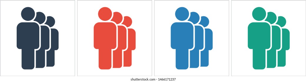 People vector icon. Person symbol. Work Group Team, Persons Crowd Vector Illustration icon. Group of people pictogram isolated. Illustration of people icon - symbol of the crowd. People standing next