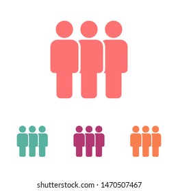 People vector icon. Person symbol. Work Group Team, Persons Crowd Vector Illustration icon. Group of people pictogram isolated. Illustration of people icon - symbol of the crowd. People standing next