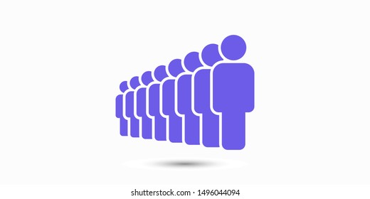 People vector icon. Person symbol. Work Group Team, Persons Crowd Vector Illustration icon. Group of people pictogram isolated. Illustration of people icon - symbol of the crowd. People standing next