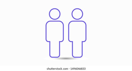 People vector icon. Person symbol. Work Group Team, Persons Crowd Vector Illustration icon. Group of people pictogram isolated. Illustration of people icon - symbol of the crowd. People standing next