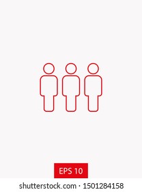 People vector icon. Person symbol. Work Group Team, Persons Crowd Vector Illustration icon. Group of people pictogram isolated. Illustration of people icon - symbol of the crowd. People standing next