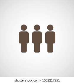 People vector icon. Person symbol. Work Group Team, Persons Crowd Vector Illustration icon. Group of people pictogram isolated. Illustration of people icon - symbol of the crowd. People standing next