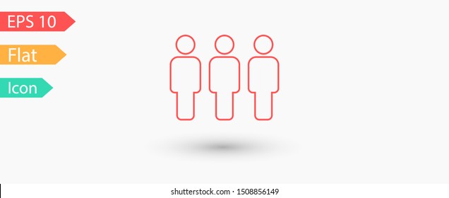 People vector icon. Person symbol. Work Group Team, Persons Crowd Vector Illustration icon. Group of people pictogram isolated. Illustration of people icon - symbol of the crowd. People standing next