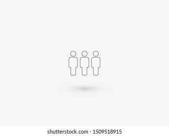 People vector icon. Person symbol. Work Group Team, Persons Crowd Vector Illustration icon. Group of people pictogram isolated. Illustration of people icon - symbol of the crowd. People standing next