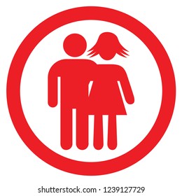 people vector icon red colour woman and man 
