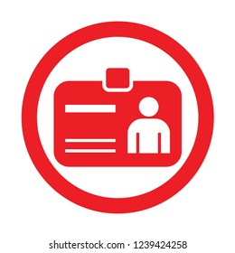 people vector icon red colour  id card