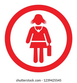 people vector icon red colour business woman