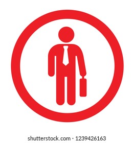 people vector icon red colour  business man