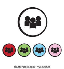 People vector icon set color