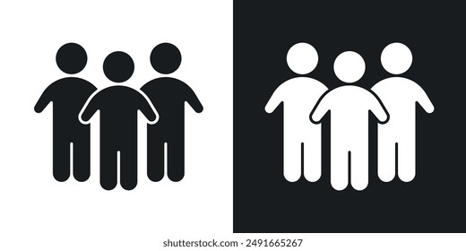 People vector icon set in solid style.