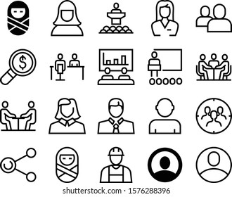 people vector icon set such as: finance, speaking, targeting, targeted, information, research, construction, marketing, message, blue, target, engineer, ui, search, wealth, leader, laptop, focus