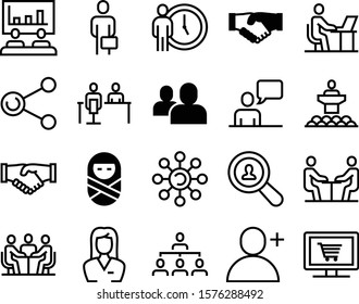 People Vector Icon Set Such As: Sitting, Flow, Fun, Businesspeople, Lens, Workflow, Flowchart, Training, Account, Funny, Add Team, Employer, Small, Pc, Sale, Event, Care, Office Table, White, Basket