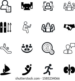 people vector icon set such as: staircase, marathon, crowd, alpine, shaking, bench, device, chat, airport, run, figure, leader, web, industry, leadership, shape, aim, handshake, think, persons, chair