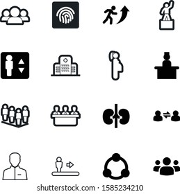 people vector icon set such as: podium, drawing, meet, staircase, stretcher, female, object, cellular, check, cooperation, attention, walkway, hall, table, consultant, healthcare, growth, exchange