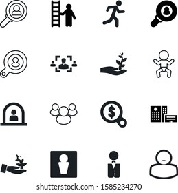 people vector icon set such as: recruitment, finance, cute, teamwork, male, front, multimedia, waiter, run, reataurant, rounded, patient, infographic, profile, money, manager, analyzing, climbing