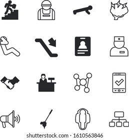 people vector icon set such as: industrial, girl, match, transport, agreement, shake, organisation, connection, accommodation, nurse, announcement, new, micro, speaker, profession, pattern, border
