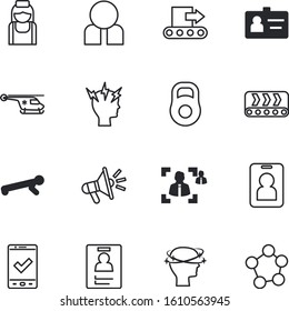 people vector icon set such as: license, recreation, molecule, barbell, portrait, plastic, internet, my, chemistry, connection, helicopter, graphic, loud, passenger, service, cityscape, stretching