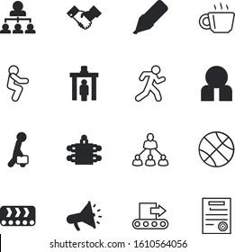 people vector icon set such as: espresso, sphere, competition, baggage, workout, passenger, entrance, cappuccino, runner, support, fashion, ink, front, directors, round, interface, paperwork