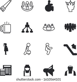 people vector icon set such as: stairs, walk, display, rounded, coffee, sick, steps, child, hot, workers, disabled, label, id, pregnancy, security, shop, workman, factory, healthcare, disability