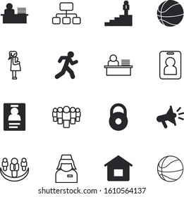 people vector icon set such as: advertisement, men, shout, runner, lanyard, goals, organizational, climbing, motherhood, progress, duplex, linear, loudspeaker, building, message, intern, megaphone