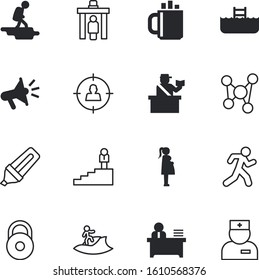 people vector icon set such as: gym, parent, progress, pregnant, guard, small, molecule, stair, media, cute, sprint, chemistry, metal, fly, technology, physician, mug, marathon, running, promotion