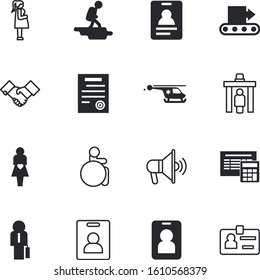 people vector icon set such as: long, speak, employment, disability, shouting, voice, door, forest, guard, credit, technology, accessibility, rescue, sport, meeting, phone, isometry, robotic, rental
