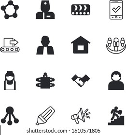 people vector icon set such as: progress, sphere, megaphone, pretty, workplace, colorful, micro, stair, motivation, education, loud, advertisement, businesswoman, housing, teacher, molecule, beard