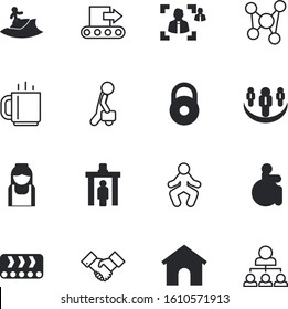 people vector icon set such as: fun, kettlebell, handicap, checkpoint, search, energy, intern, entrance, inspection, system, occupation, technology, shop, handshake, molecular, together, personnel