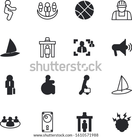 people vector icon set such as: handicap, figure, estate, solution, wellness, athlete, idea, basketball, magnet, think, loud, architecture, intuitive, stretching, student, glass, talk, streching