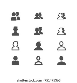 People vector icon set. User symbol for your infographics, website design, logo.