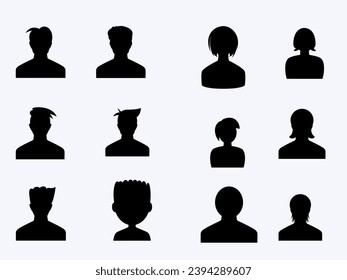 People vector icon set with white background