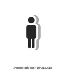 people vector icon with shadow