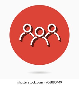 People vector icon with shadow. Illustration isolated for graphic and web design.