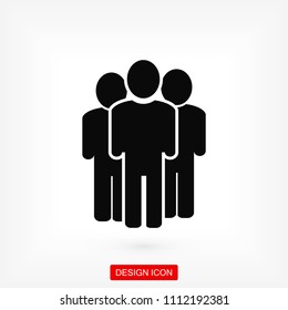 people vector icon, stock vector illustration flat design style